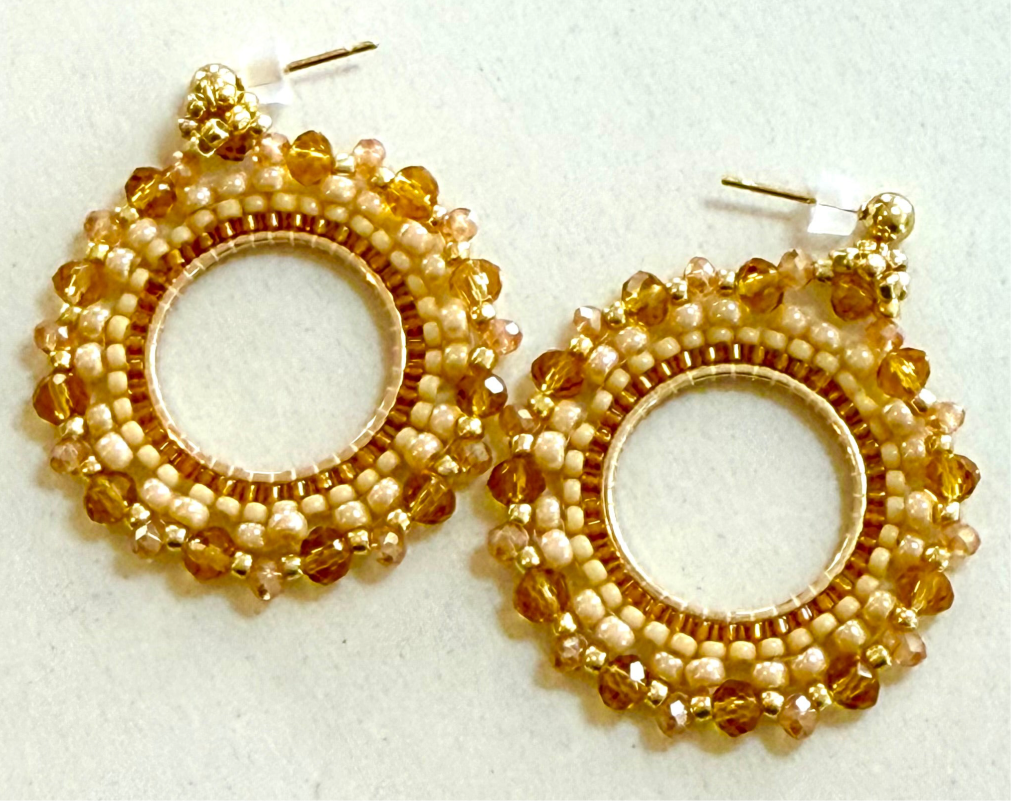Sun-Beam Beaded Hoops