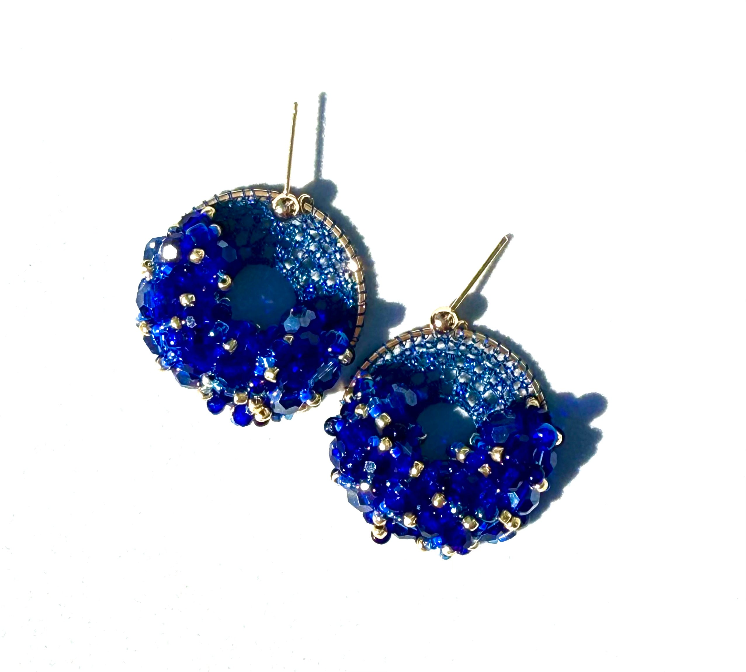 Cobalt Bead & Crystal Micro-Crochet