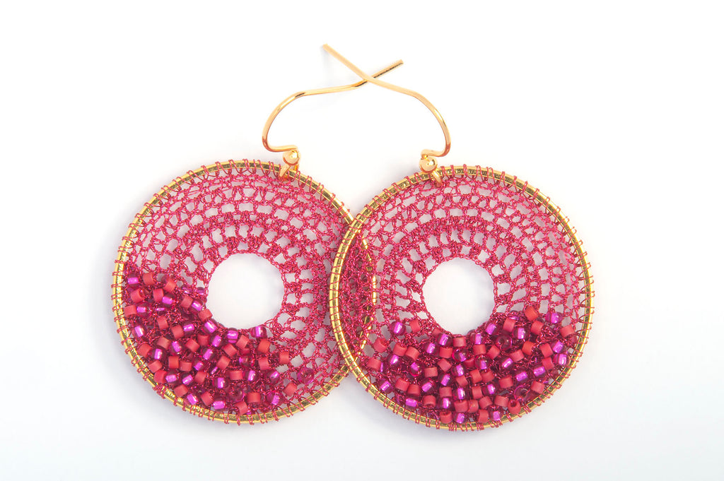 Fuchsia Beaded Micro-Crochet