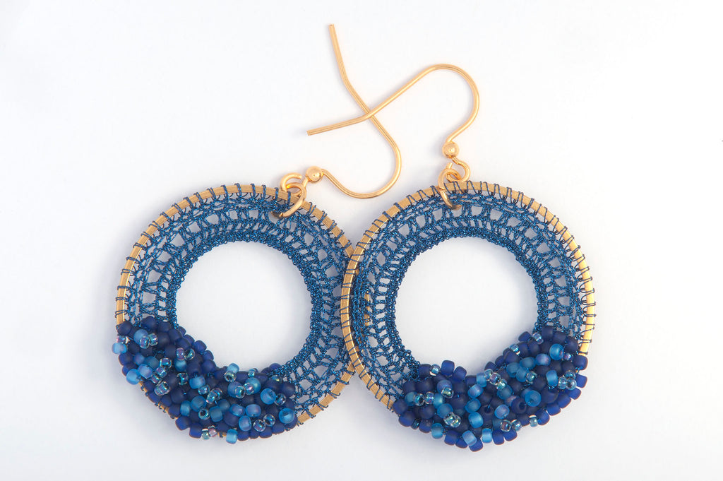 Cobalt Beaded Micro-Crochet