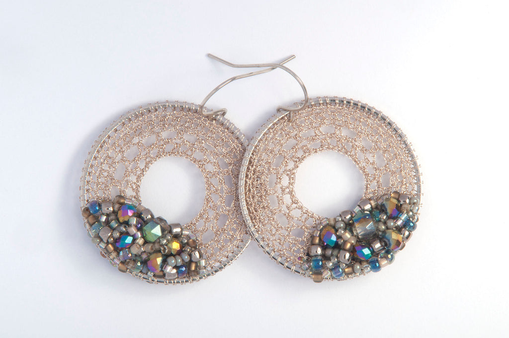 Antique Silver Beaded Micro-Crochet