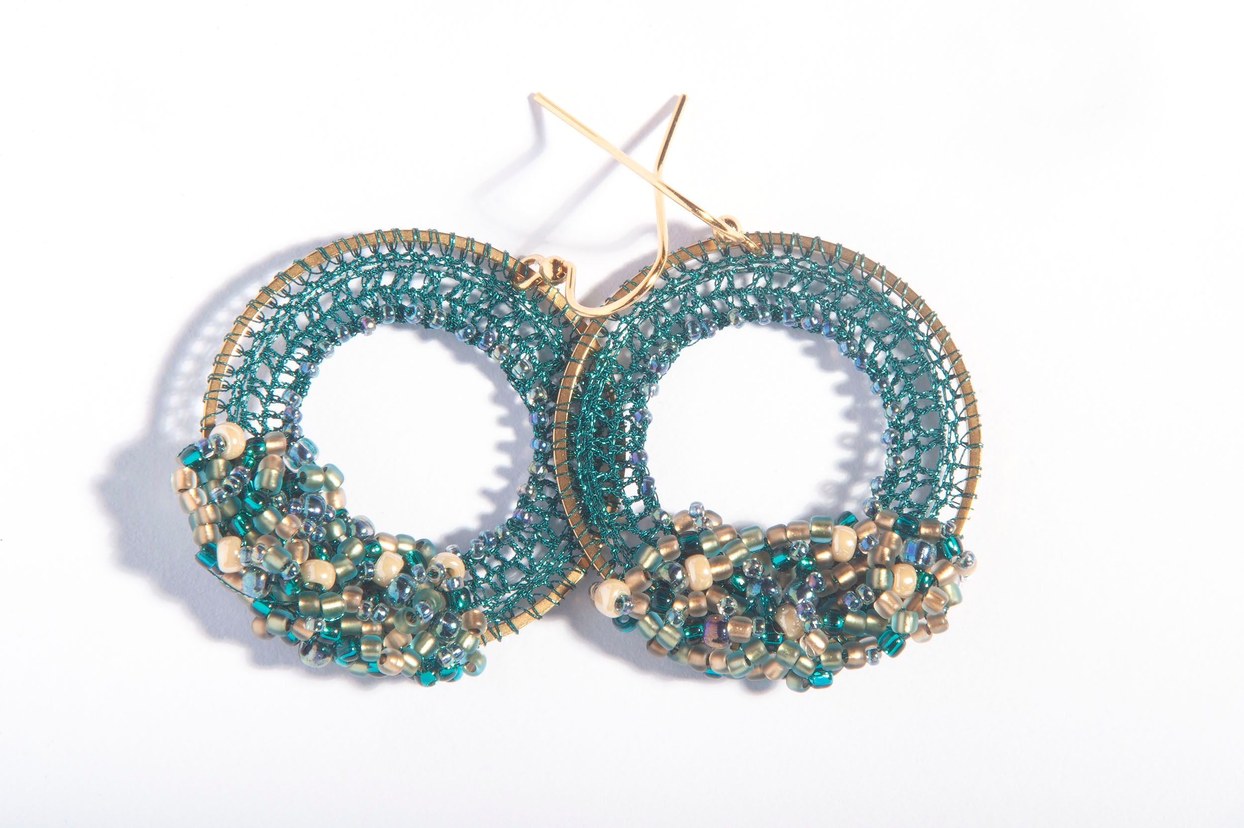 Tourmaline & Gold Beaded Micro-Crochet