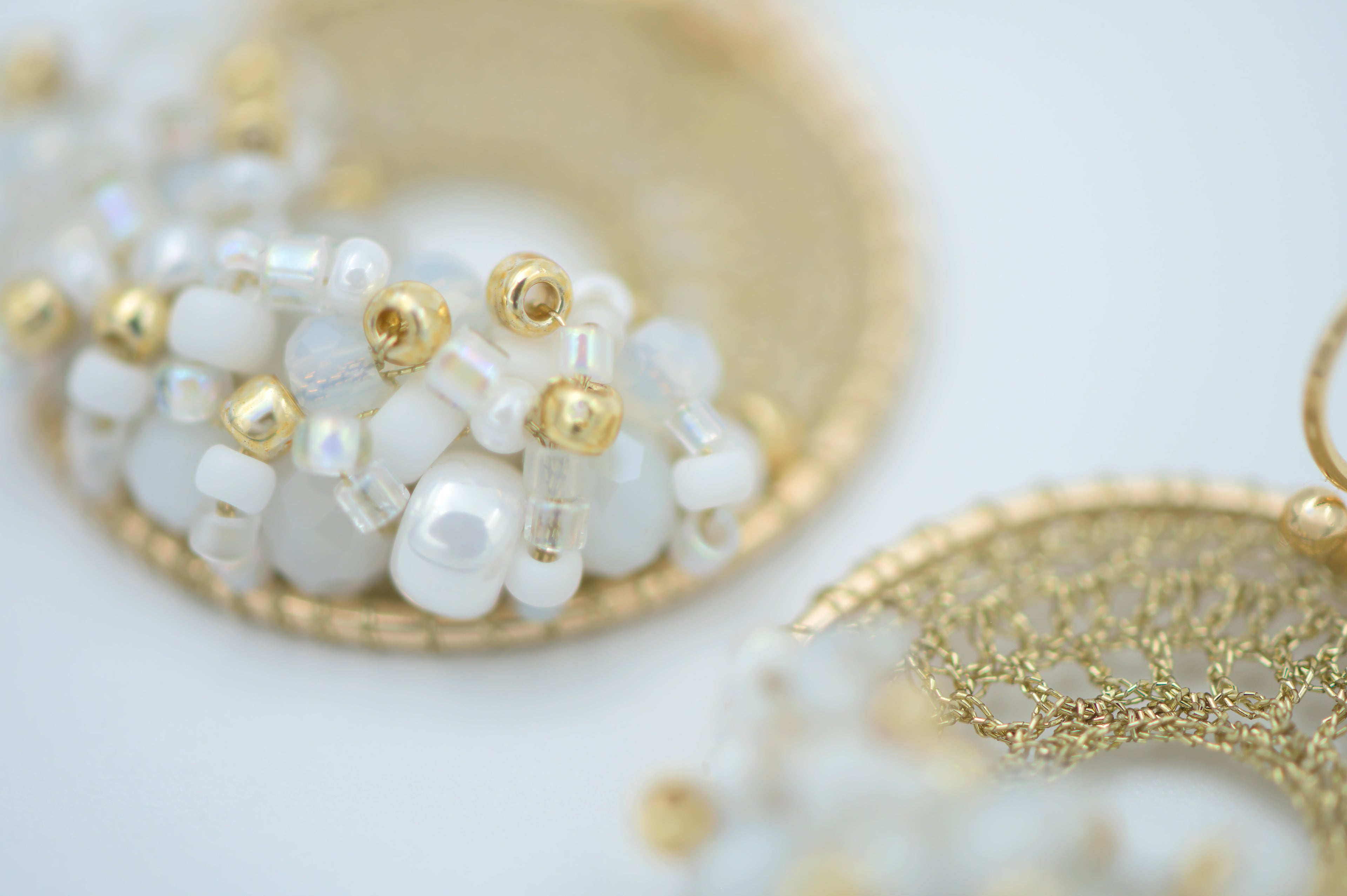 Gold & White Micro-Crochet (X-Small)