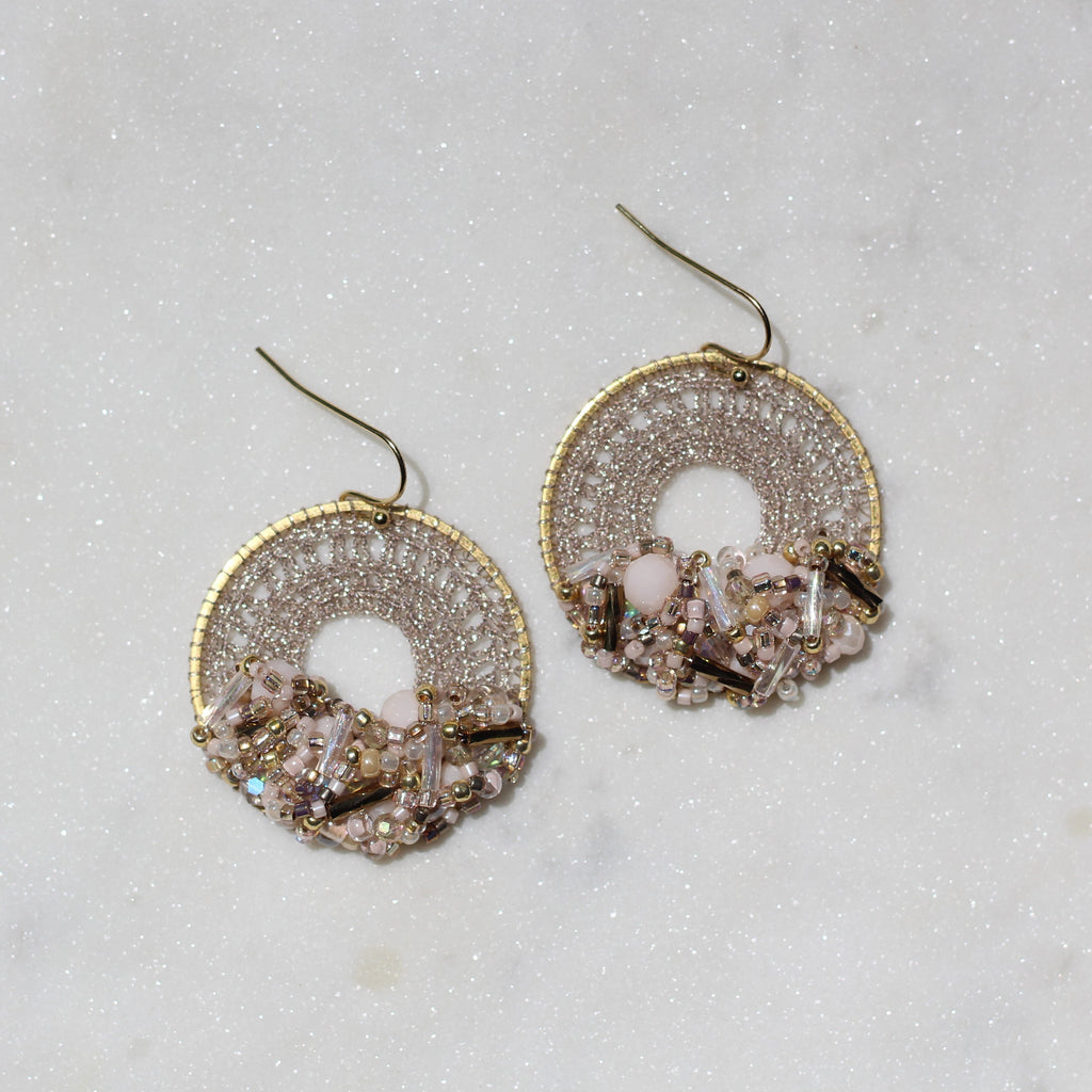 Dusty Rose Beaded Micro-Crochet