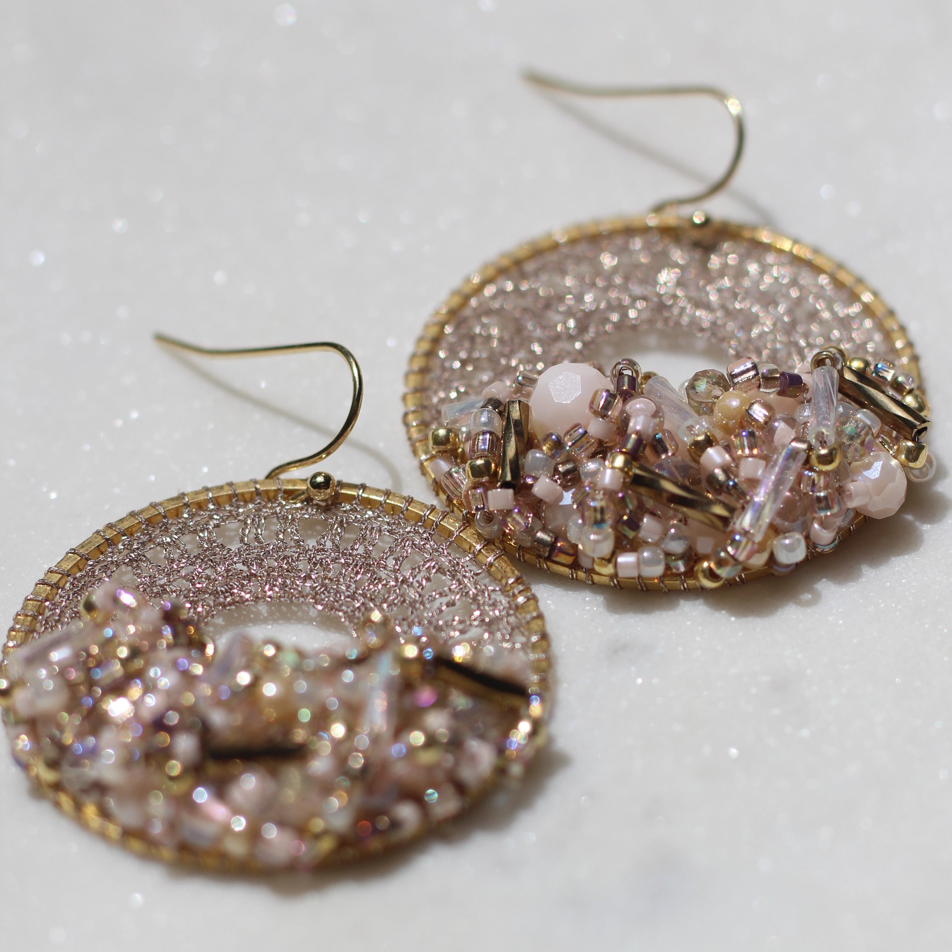 Dusty Rose Beaded Micro-Crochet