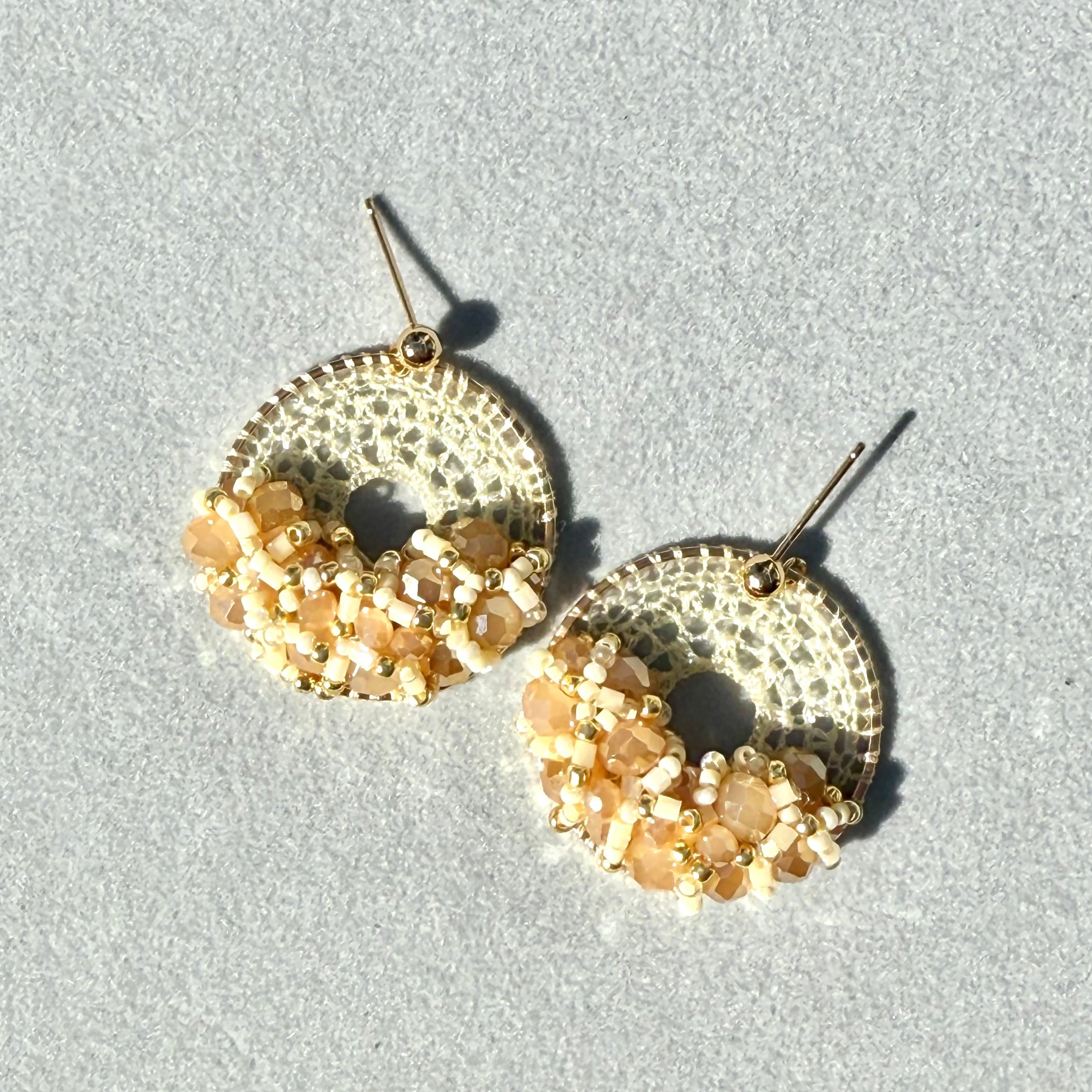 Champagne Bead & Crystal Micro-Crochet