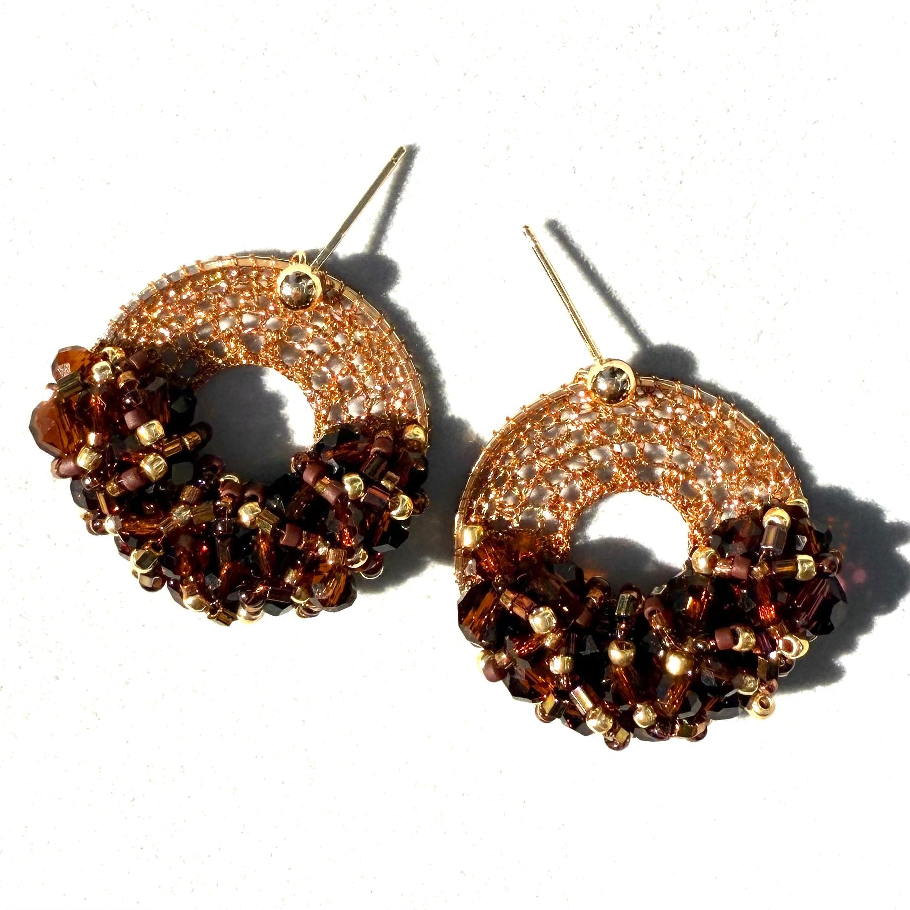Mocha Bead & Crystal Micro-Crochet