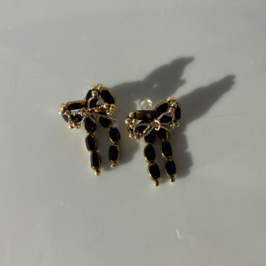 Black Beaded Bows