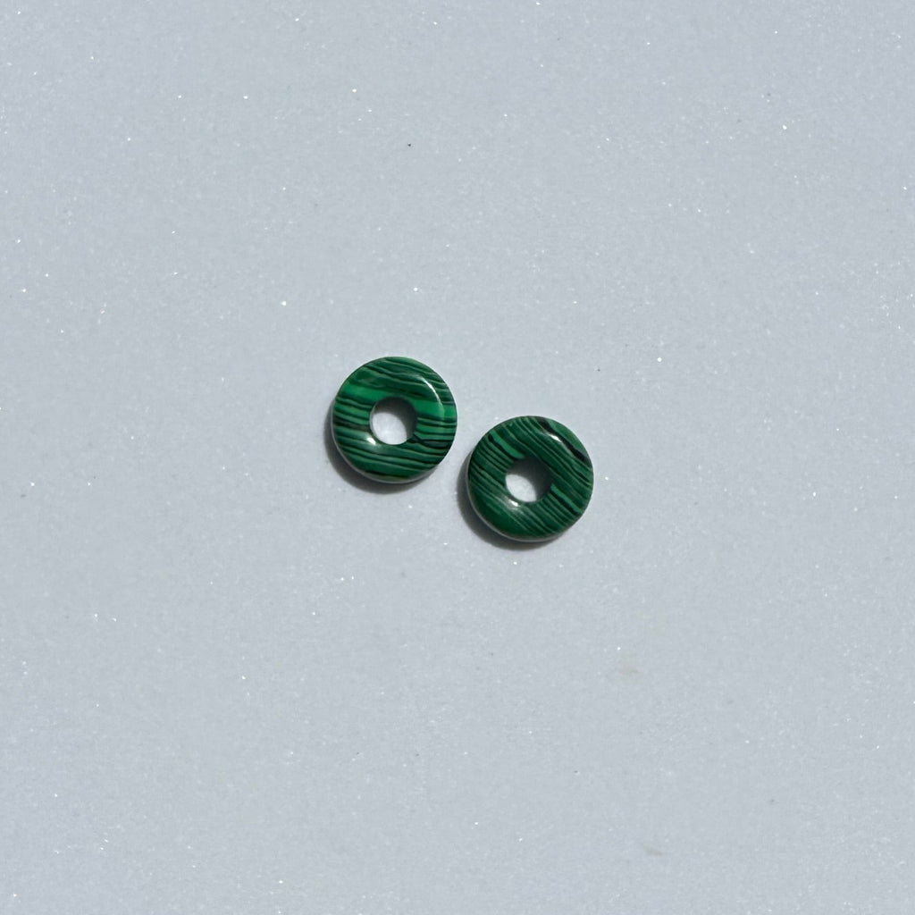 Malachite & Gold Huggies