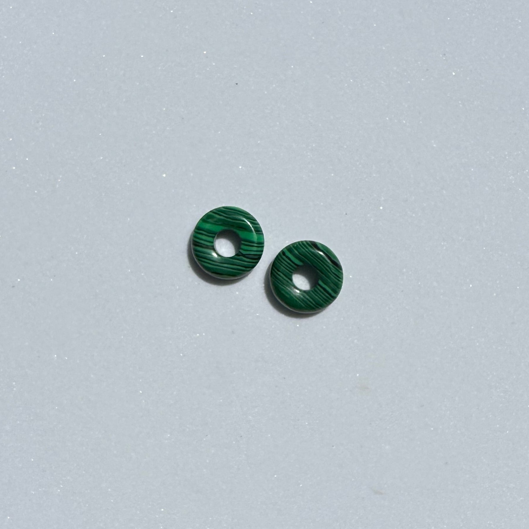 Malachite & Gold Huggies