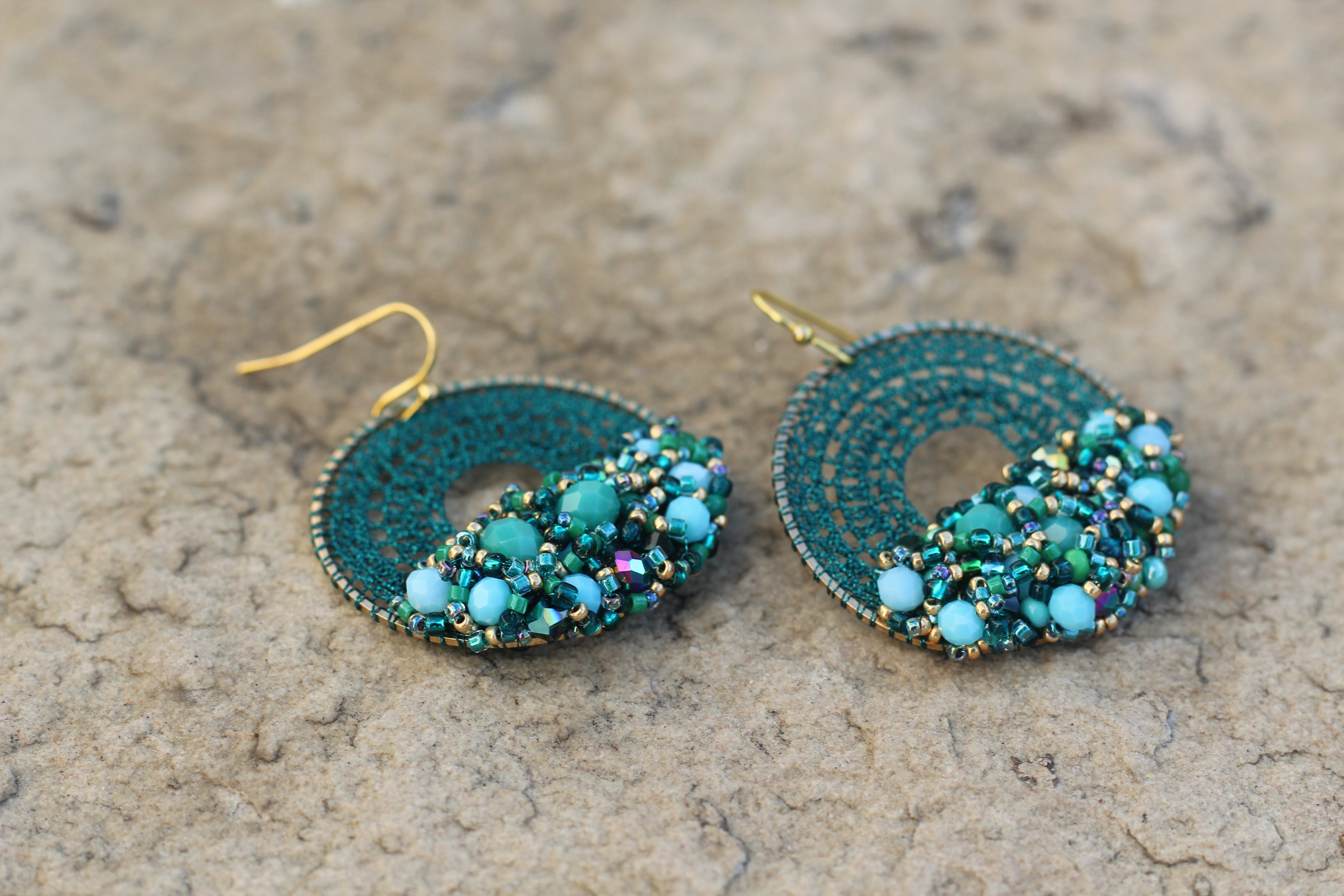 Teal Beaded Micro-Crochet
