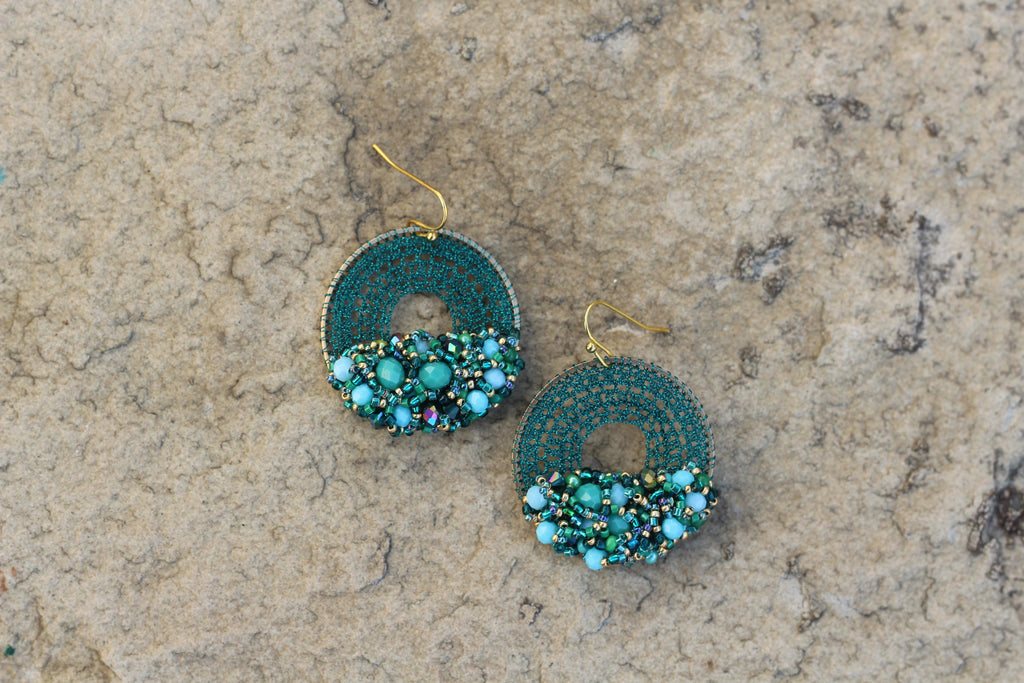 Teal Beaded Micro-Crochet