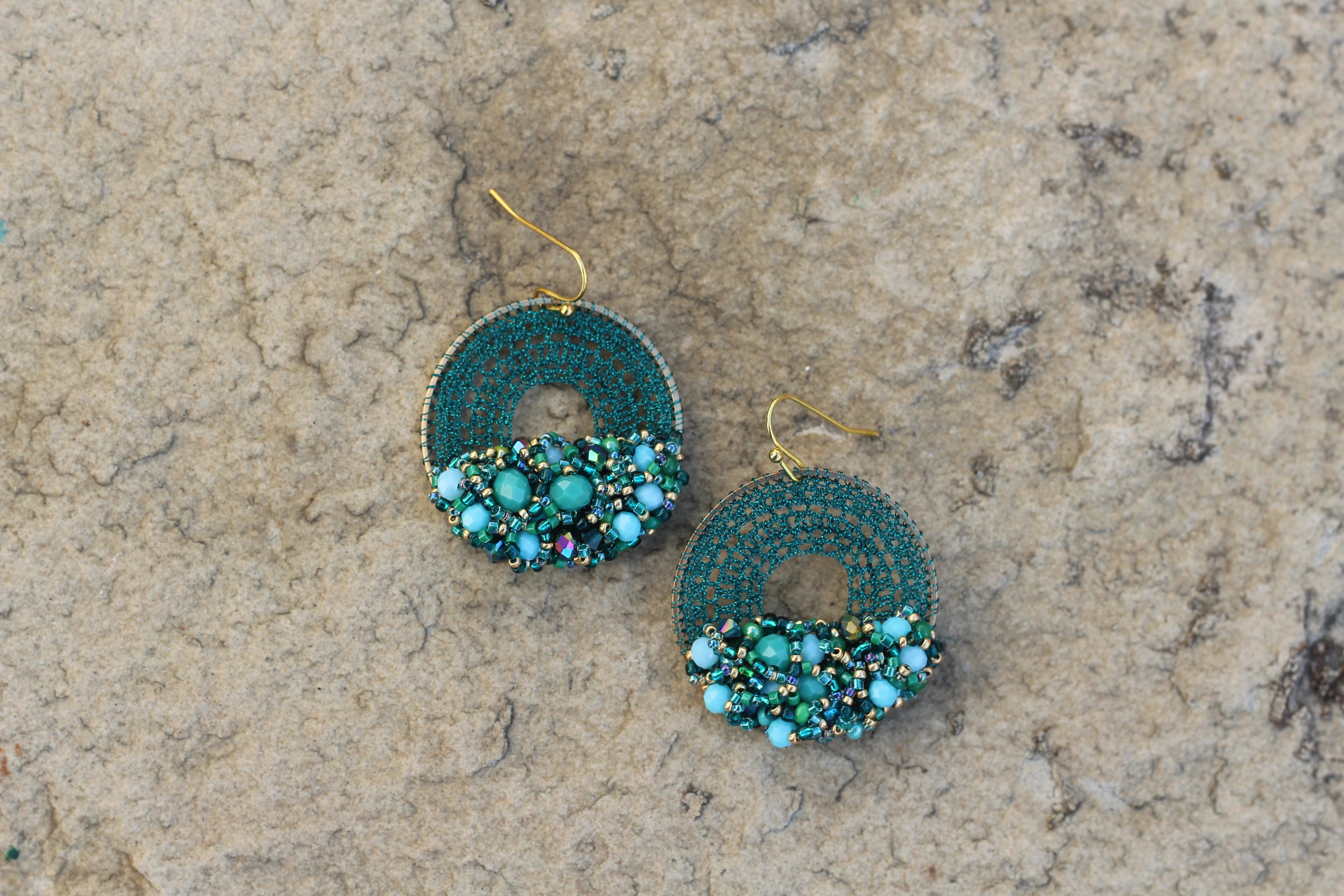 Teal Beaded Micro-Crochet