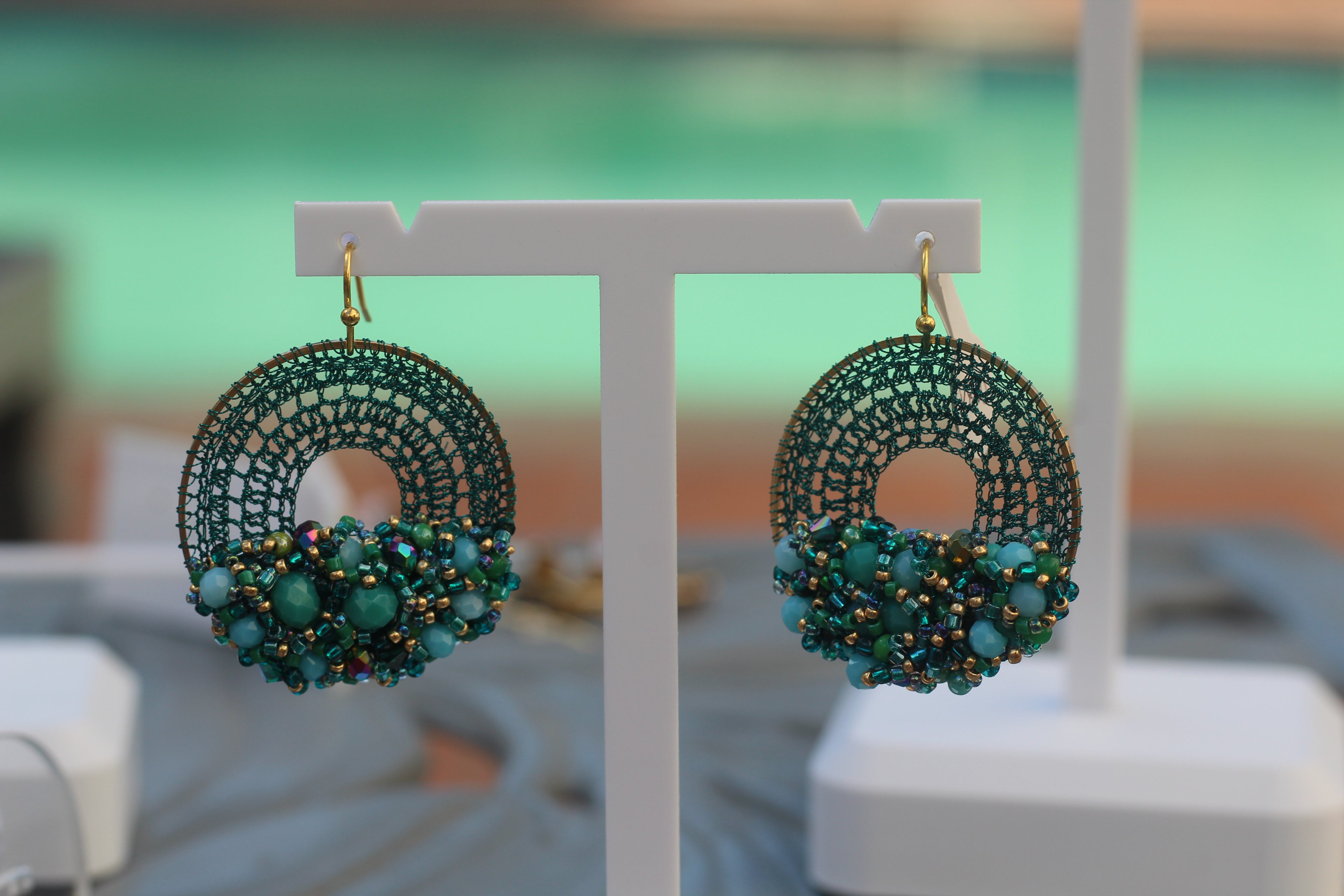 Teal Beaded Micro-Crochet