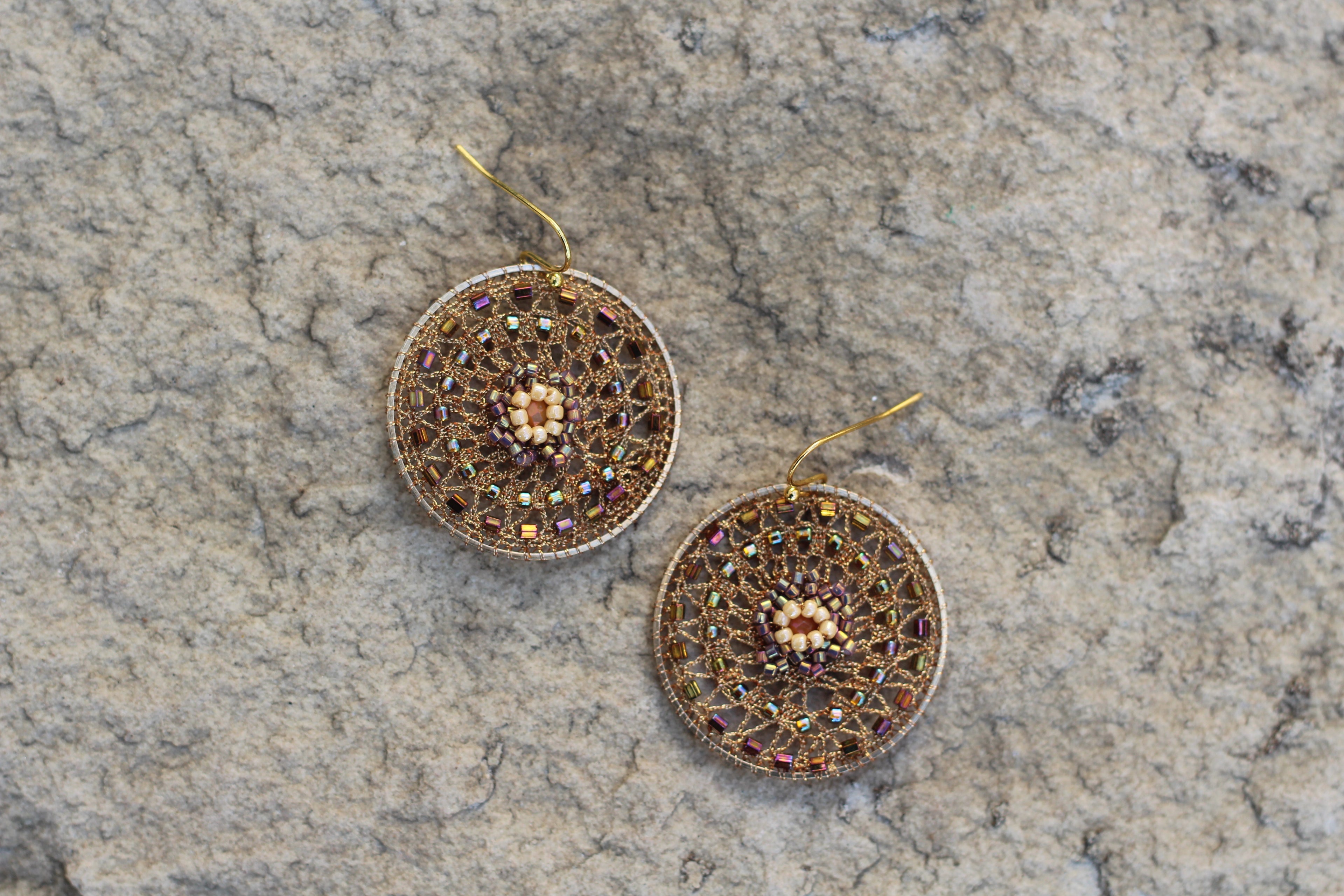 Copper Protea Beaded Micro-Crochet