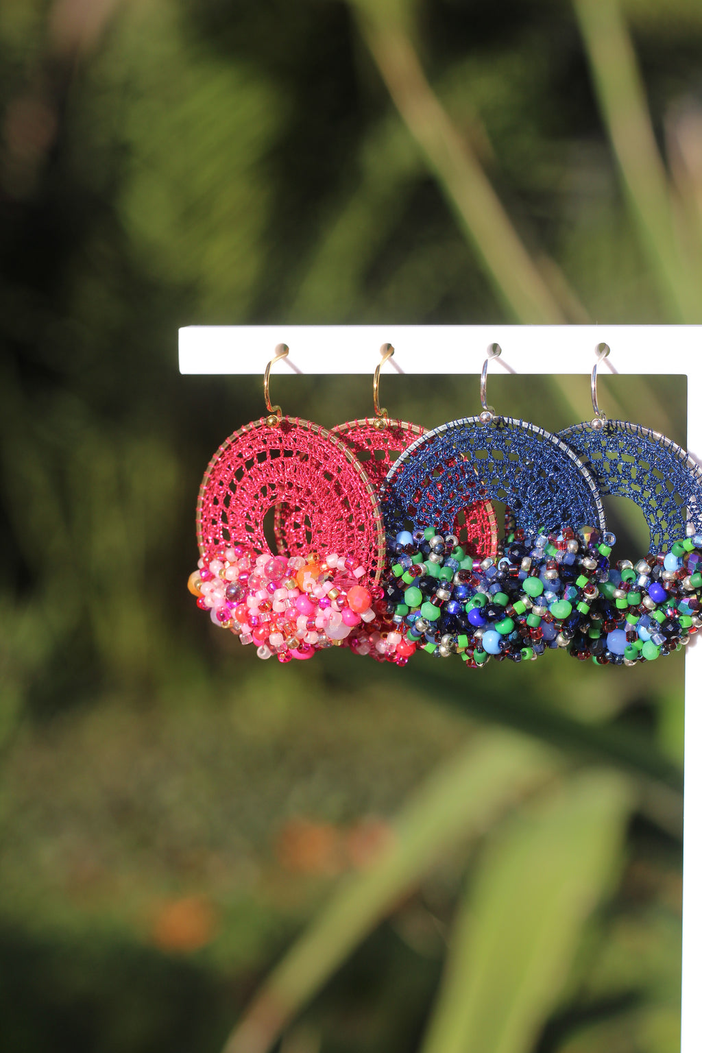 Fuchsia Ombre Beaded Micro-Crochet