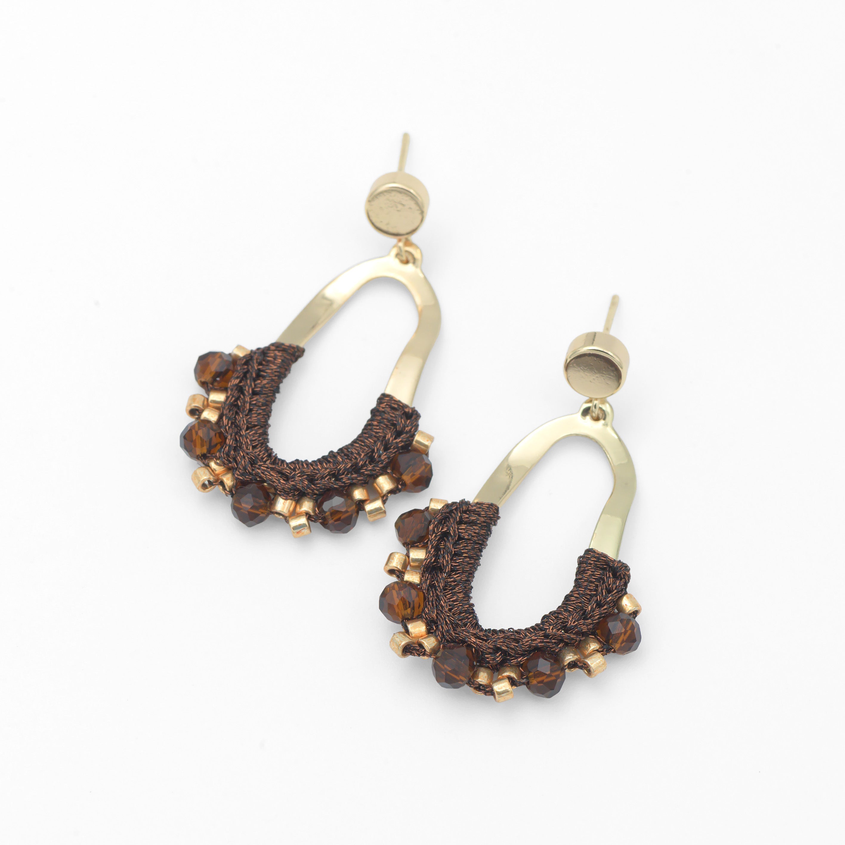 Brown Hammered Oblong Crochet