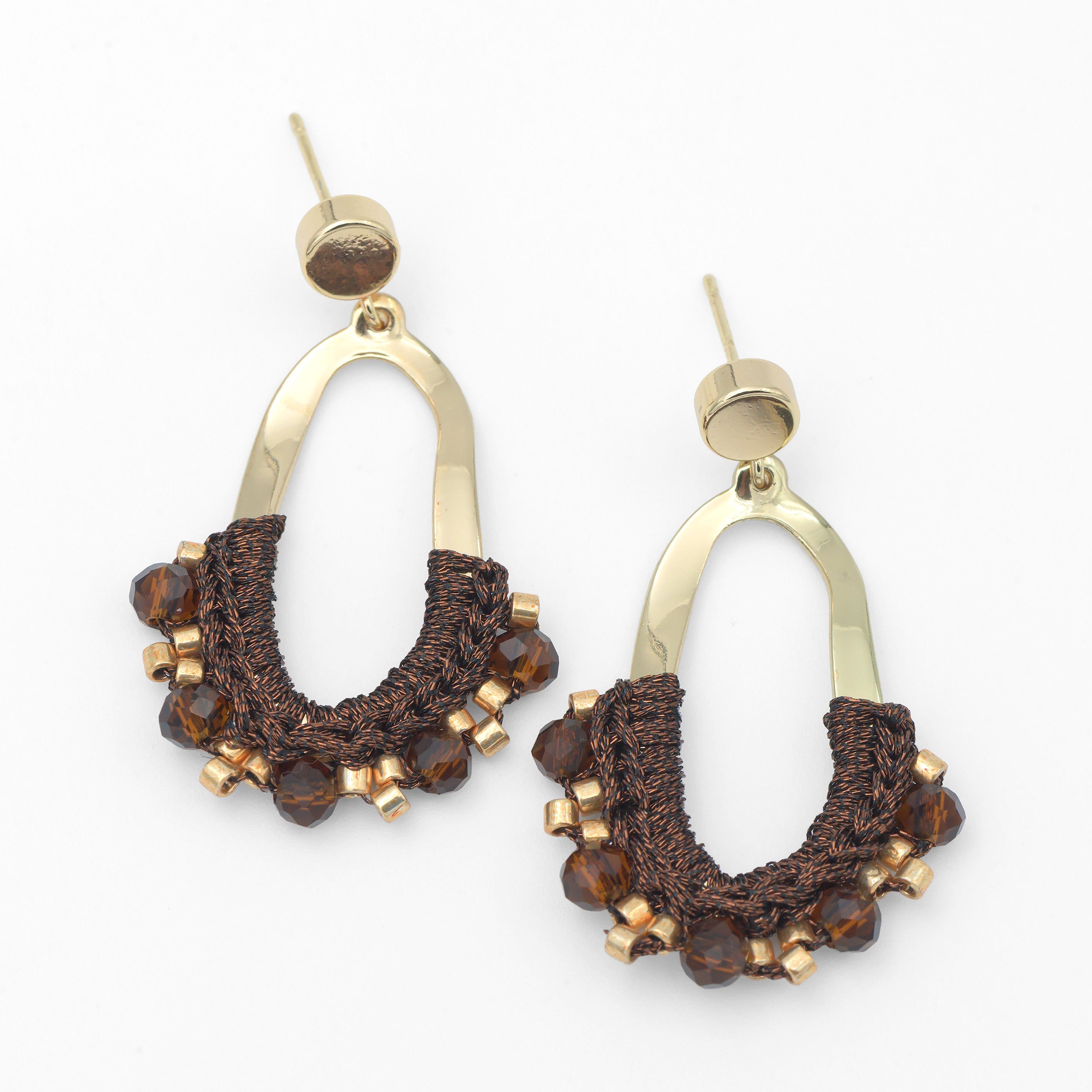 Brown Hammered Oblong Crochet