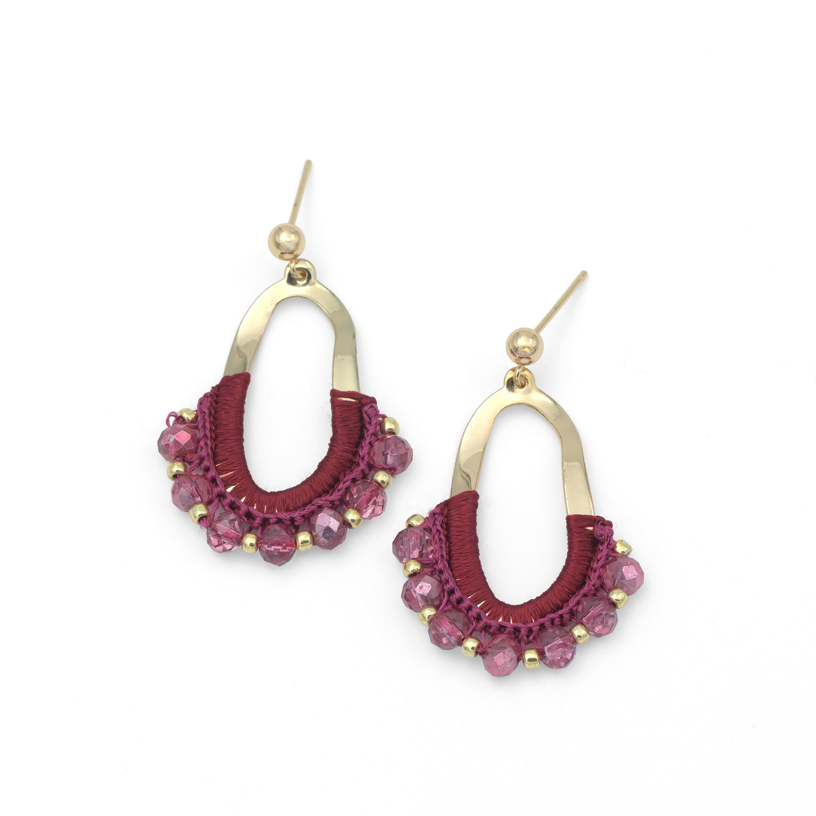 Burgundy Hammered Oblong Crochet