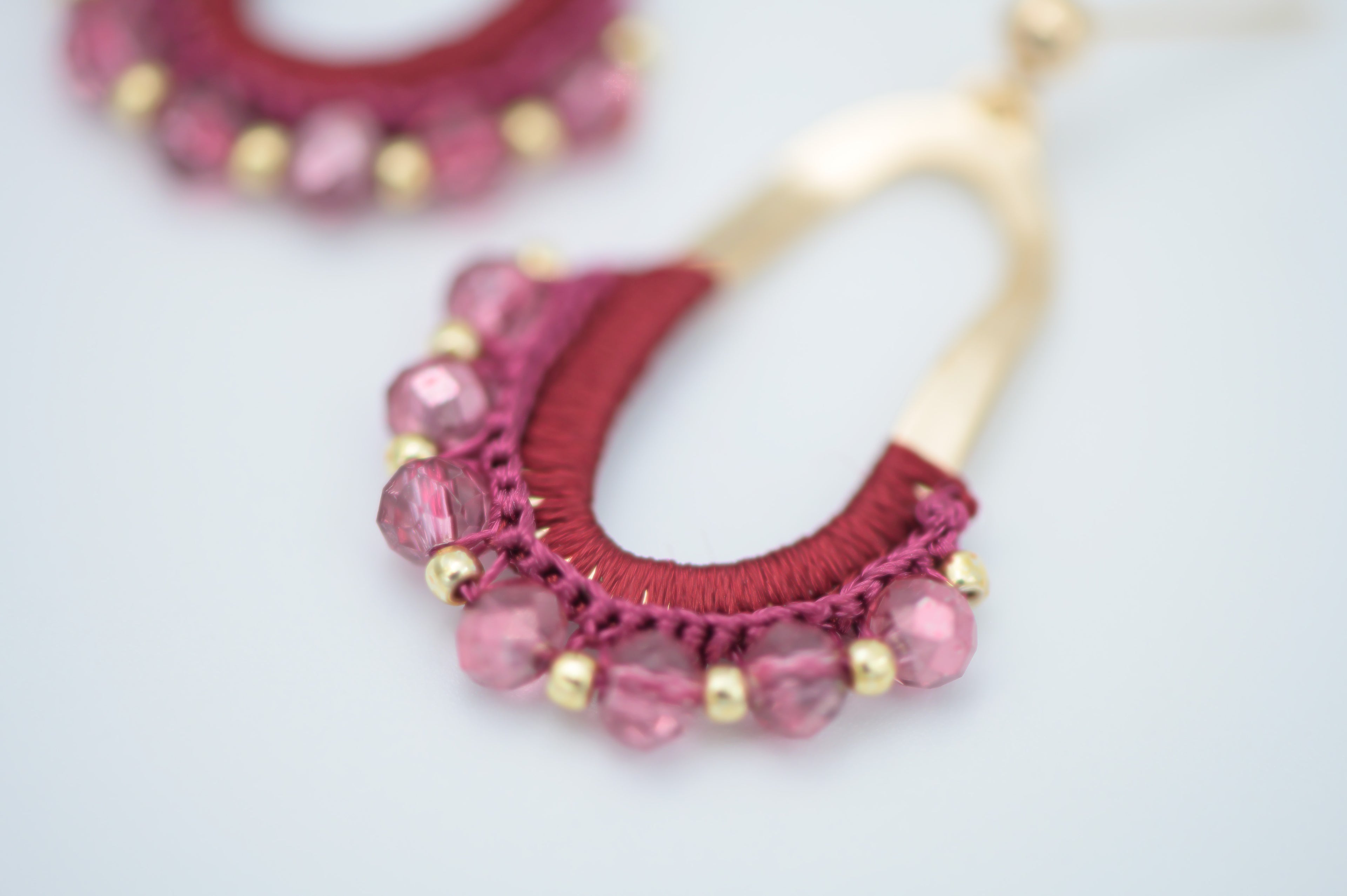 Burgundy Hammered Oblong Crochet