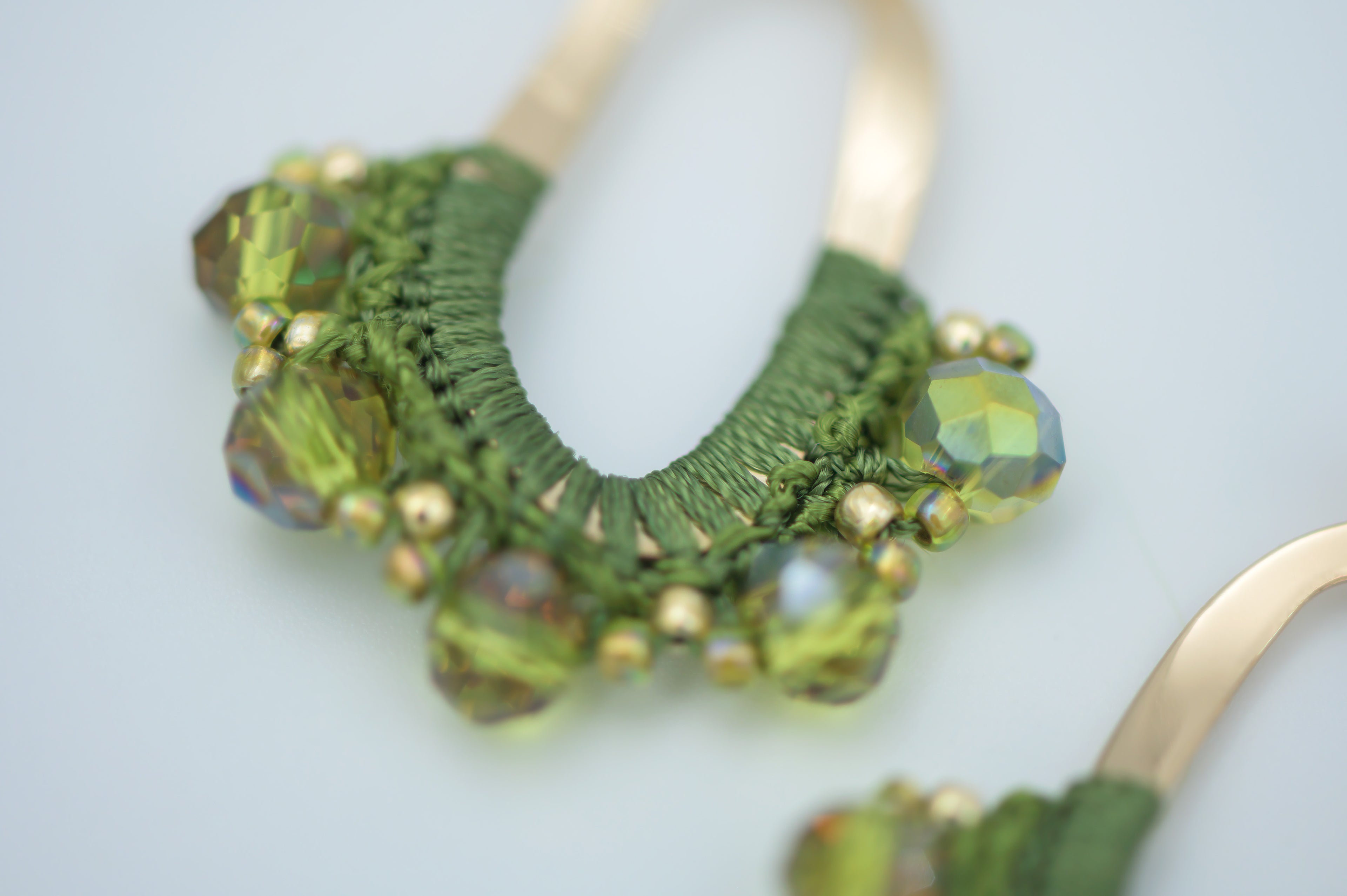Olive Hammered Oblong Crochet